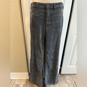 Free People Gray Velvet Flare Leg Pants Size 30